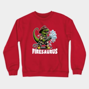 Firesaurus Dinosaur Firefighter Crewneck Sweatshirt